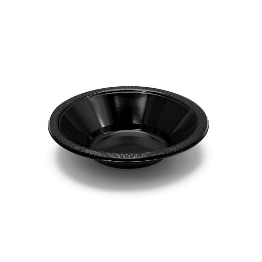 12 Oz. Black Plastic Bowls - 8 Ct.