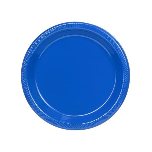 Main image of 7 In. Dark Blue Plastic Plates - 50 Ct.