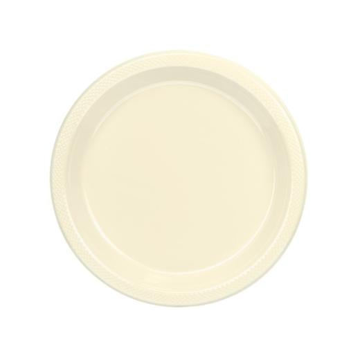 Main image of 7 In. Ivory Plastic Plates - 50 Ct.