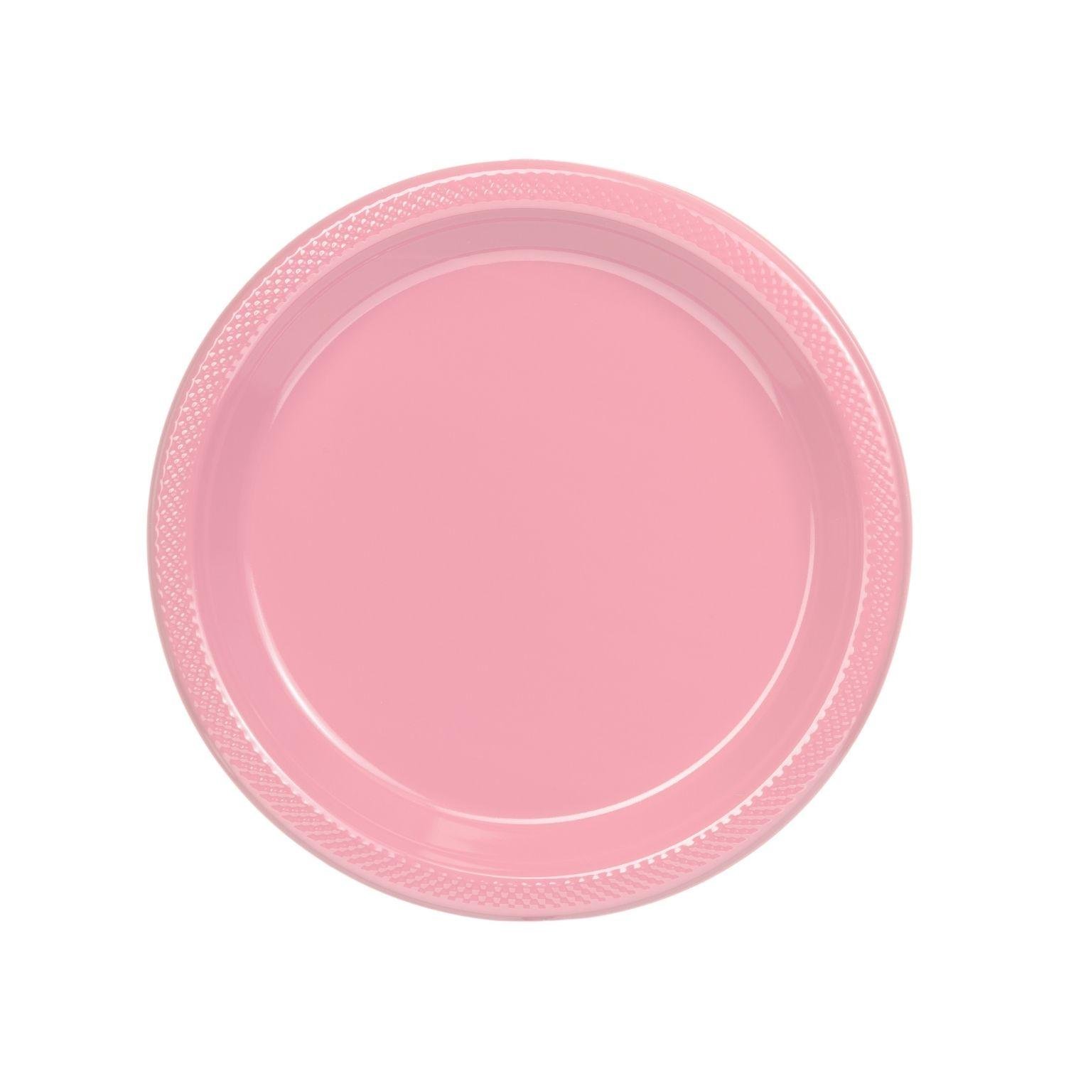 7 In. Pink Plastic Plates - 50 Ct.