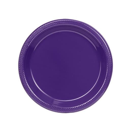 7 In. Purple Plastic Plates - 50 Ct.