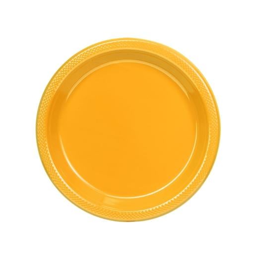 7 In. Yellow Plastic Plates - 50 Ct.