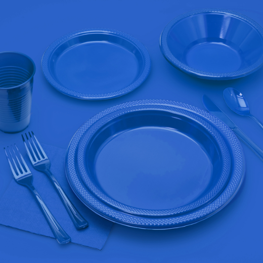 Alternate image of 9 In. Dark Blue Plastic Plates - 50 Ct.