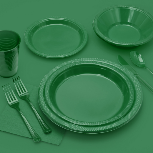 Alternate image of 9 In. Emerald Green Plastic Plates - 50 Ct.