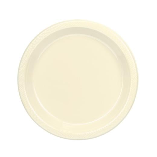Main image of 9 In. Ivory Plastic Plates - 50 Ct.