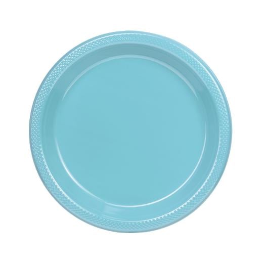 Main image of 9 In. Light Blue Plastic Plates - 50 Ct.