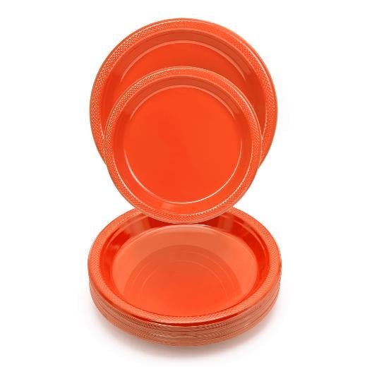 Alternate image of 9 In. Orange Plastic Plates - 50 Ct.