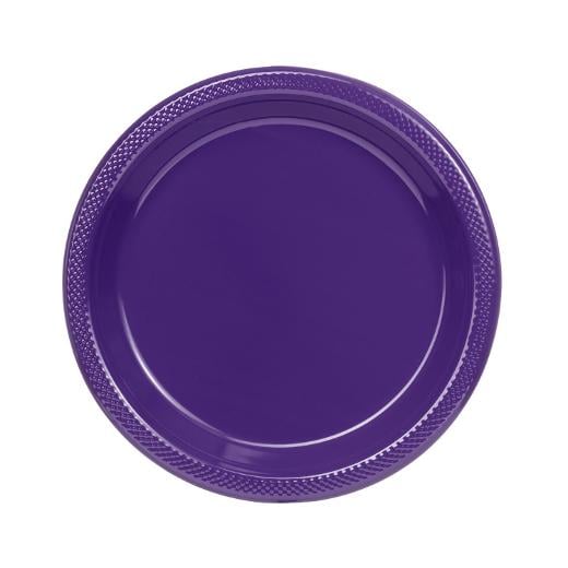 9 In. Purple Plastic Plates - 50 Ct.