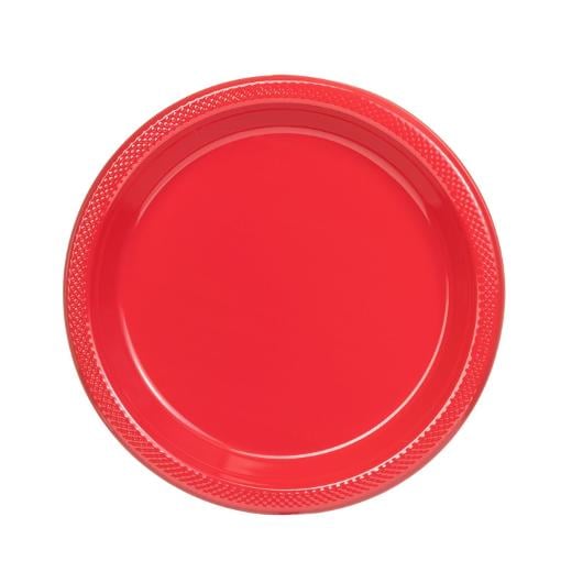 9 In. Red Plastic Plates - 50 Ct.