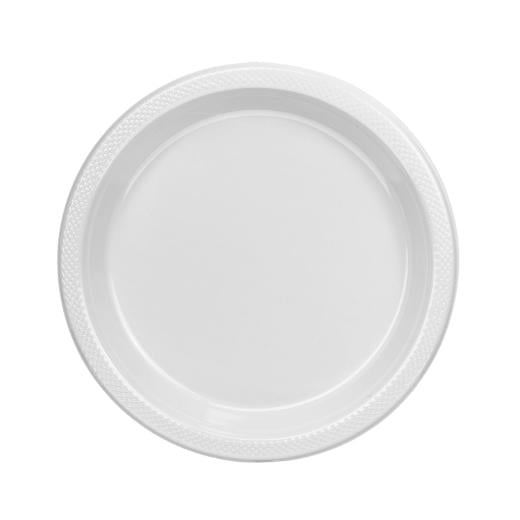 Main image of 9 In. White Plastic Plates - 50 Ct.