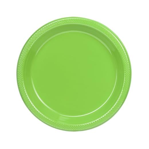 9 In. Lime Green Plastic Plates - 50 Ct.