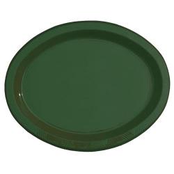 9in. x 12in. Dark Green Plastic Oval trays (6)