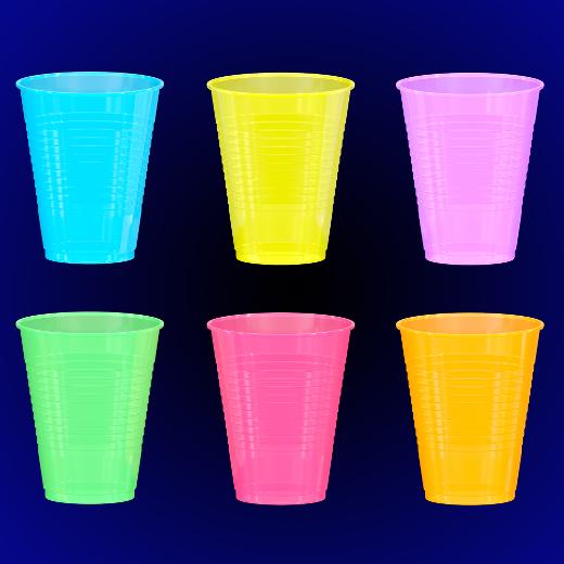 Alternate image of 12 Oz. Neon Assorted Color Plastic Cups - 120 Ct.