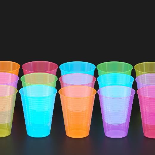 Alternate image of 12 Oz. Neon Assorted Color Plastic Cups - 240 Ct.