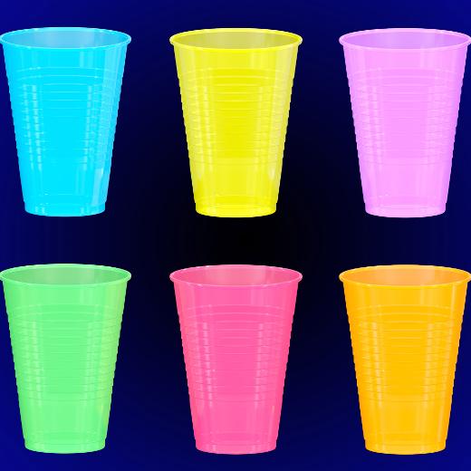 Alternate image of 16 Oz. Neon Assorted Color Plastic Cups - 120 Ct.