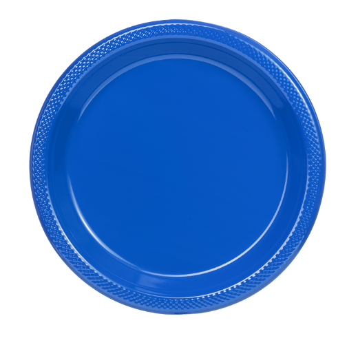 Main image of 10in. Plastic Plates Dark Blue - 600 ct.