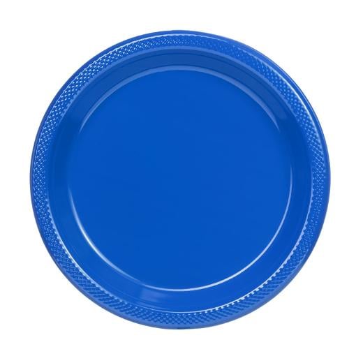 Main image of 10 In. Dark Blue Plastic Plates - 50 Ct.
