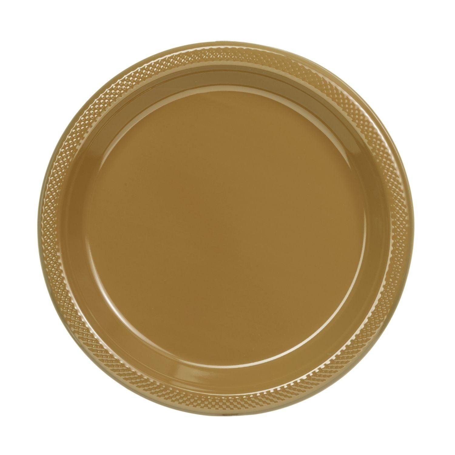 10in. Plastic Plates Gold - 600 ct.