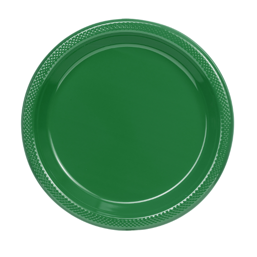 Main image of 10in. Plastic Plates Emerald Green - 600 ct.