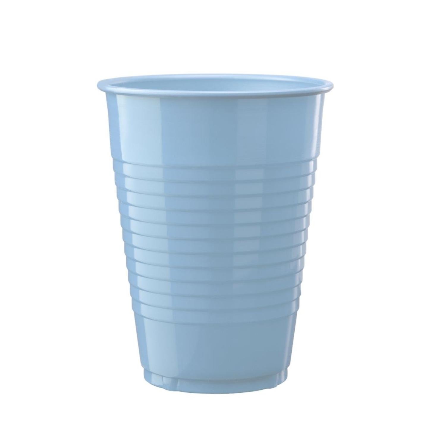 12 Oz. Light Blue Plastic Cups - 16 Ct.