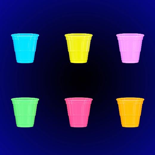 Alternate image of 2 Oz. Neon Assorted Color Plastic Cups - 240 Ct.