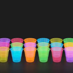 Assorted Neon Glow 2 oz. Cups - 1440 Count