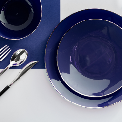 10 inch. Navy Classic Design Plates - 10 Ct.