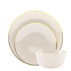 10 inch. Ivory Classic Design Plates - 10 Ct.