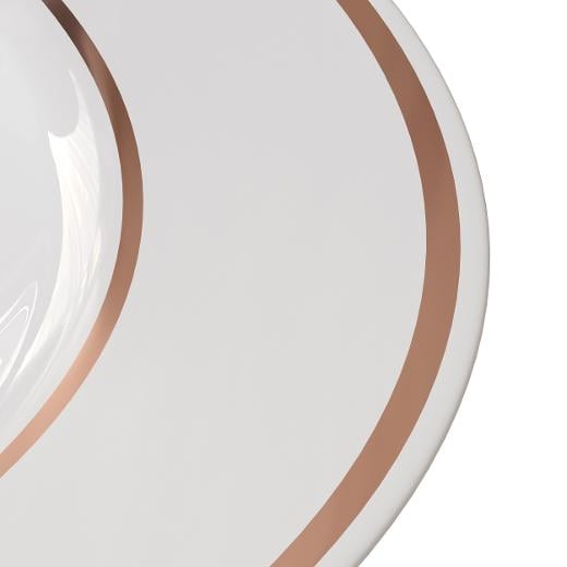 Alternate image of 9 In. White/Rose Gold Line Design Plates - 10 Ct.