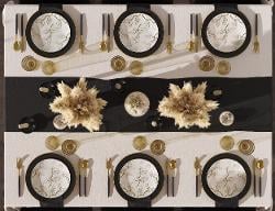 Disposable Black and Matiz Dinnerware Set