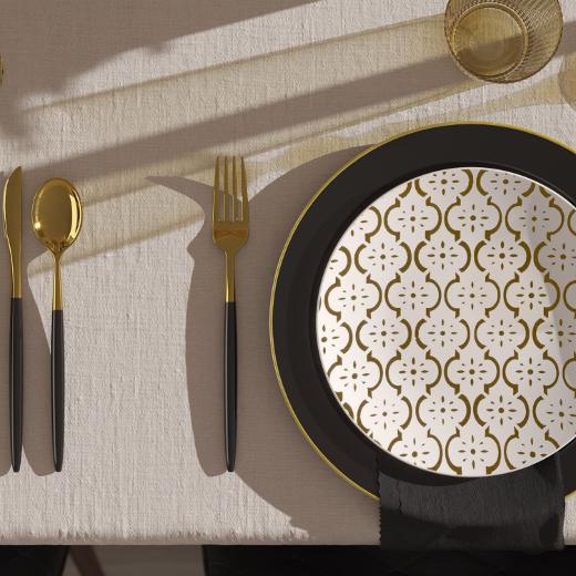Alternate image of Disposable Black Classic and Moroccan Dinnerware Set