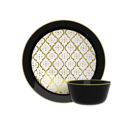 Main image of Disposable Black Classic and Moroccan Dinnerware Set