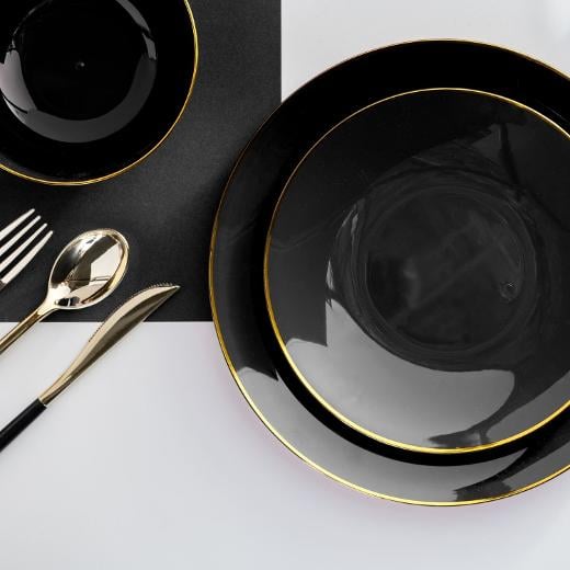 Alternate image of Disposable Black Classic Dinnerware Set