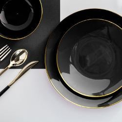 Disposable Black Classic Dinnerware Set