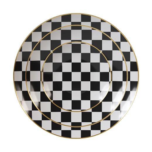 Main image of Disposable Checkerboard Dinnerware Set