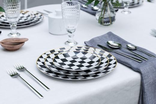 Alternate image of Disposable Checkerboard Dinnerware Set