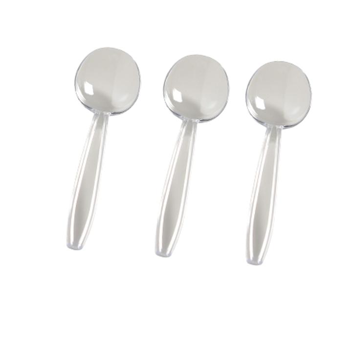 Heavy Duty Clear Plastic Soup Spoons - 50 Ct.