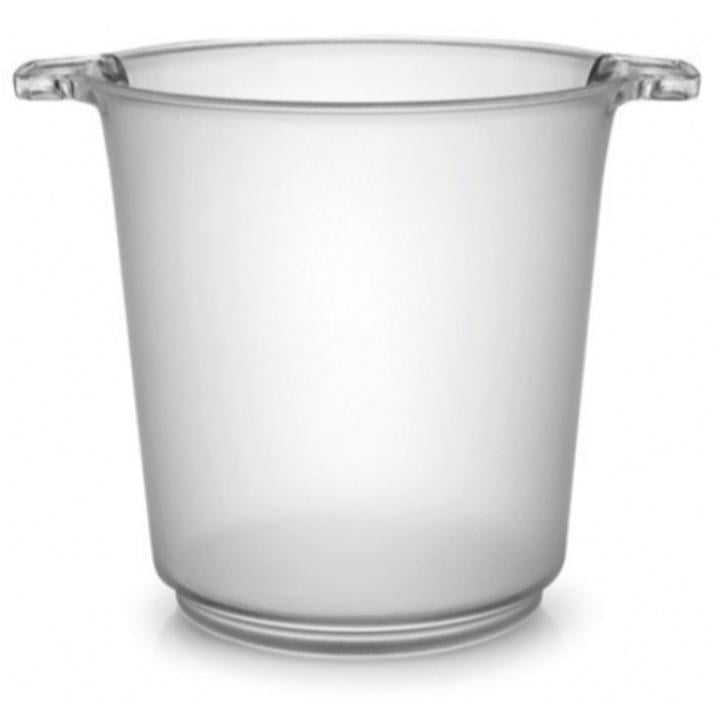 1 Gallon Frosted Clear Plastic Round Ice Bucket