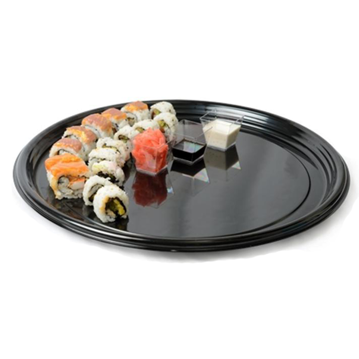 18 In. Round Black Tray