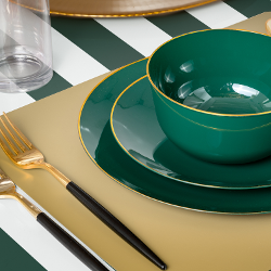 Disposable Green Classic Dinnerware Set