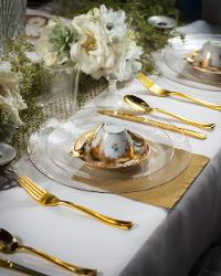 Disposable Gold Sparkle Dinnerware Set