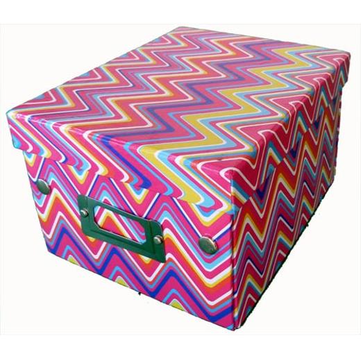 Zig Zag Patterned Decorative Gift Box-Magenta