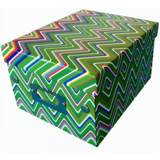 Main image of Zig Zag Patterned Decorative Gift Box-Lime Green