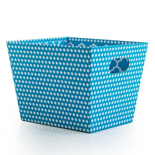 Main image of Decorative Basket with Polka Dots-Turquoise