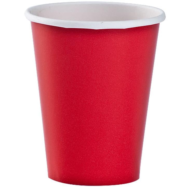 9 oz Solid Red High Count Paper Hot Cup  (12)