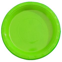 9in. Lime Green plastic plates (50)