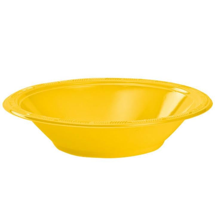 12 Oz. Yellow Plastic Bowls - 12 Ct.