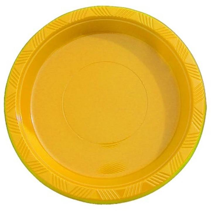 7in. Yellow plastic plates (15)
