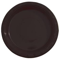 7in. Black plastic plates (50)