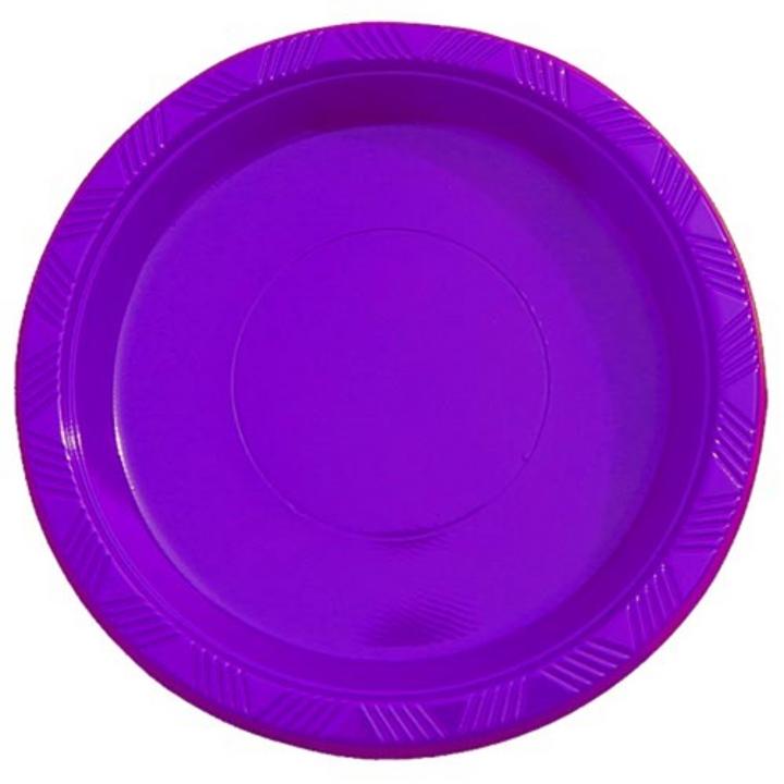 7in. Purple plastic plates (15)